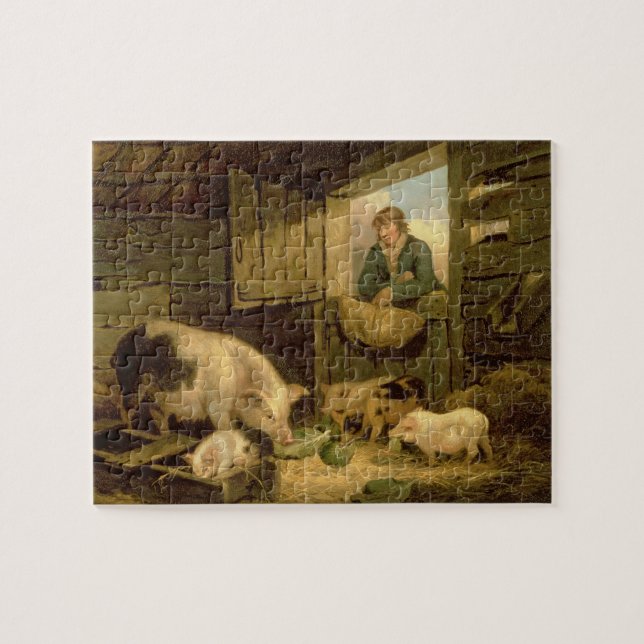 Puzzle Un garçon regardant dans une étable de porc, 1794 (Horizontal)