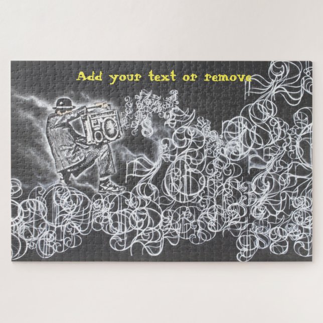 Puzzle Un graffiti amusant, un homme qui joue du ghettobl (Horizontal)