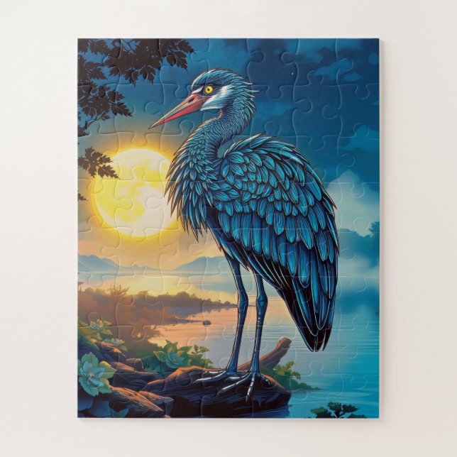 Puzzle Un héron bleu pour enfants époustouflant (Vertical)