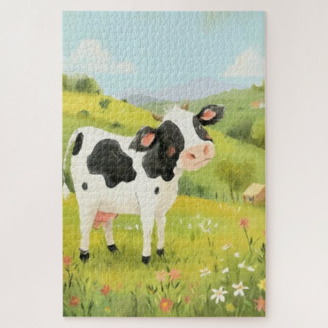 Puzzle Un jour de sortie pour la vache (Vertical)