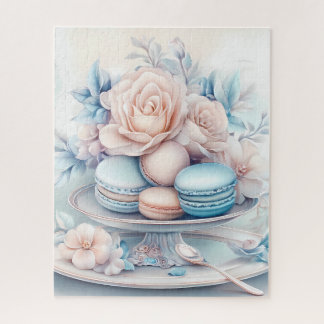 Puzzle Un Macaron bleu et rose doux