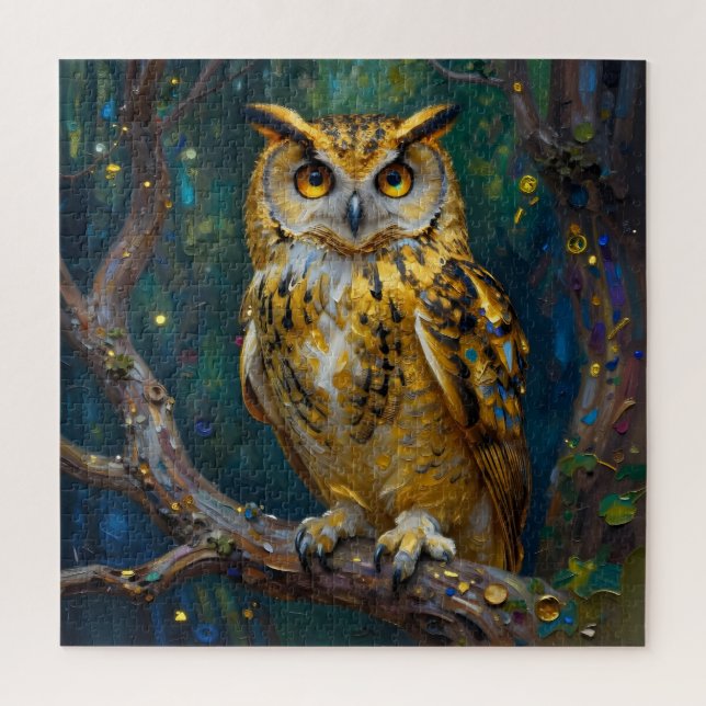 Puzzle Un majestueux hibou bleu et or (Vertical)