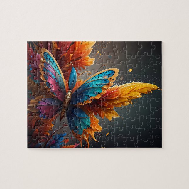 Puzzle Un monde adorable Cute Blue de papillon (Horizontal)