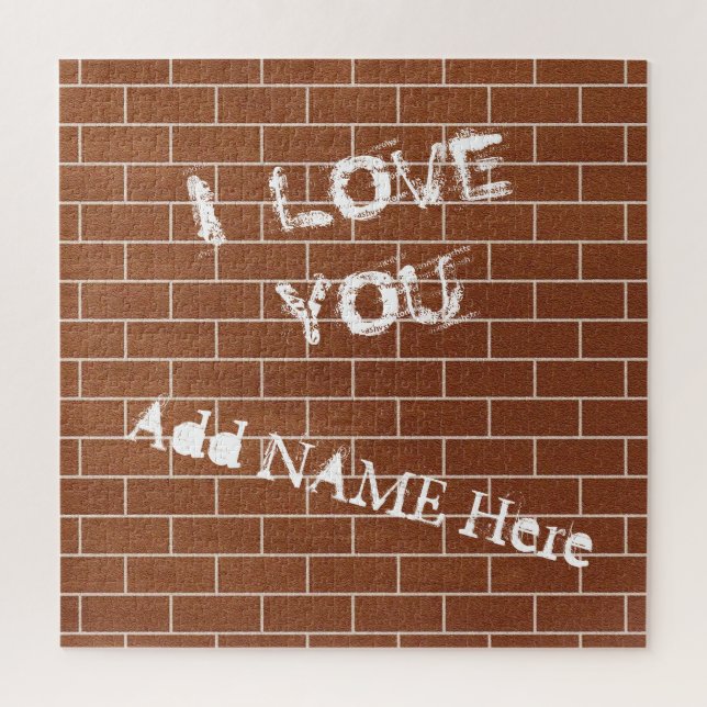 Puzzle Un mur en briques - Je t'aime - Ajouter ton nom /  (Vertical)