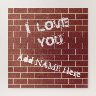 Puzzle Un mur en briques - Je t'aime - Ajouter ton nom /