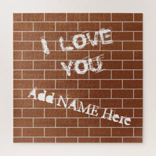Puzzle Un mur en briques - Je t'aime - Ajouter ton nom / 