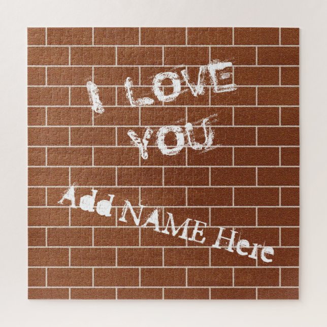 Puzzle Un mur en briques - Je t'aime - Ajouter ton nom /  (Vertical)