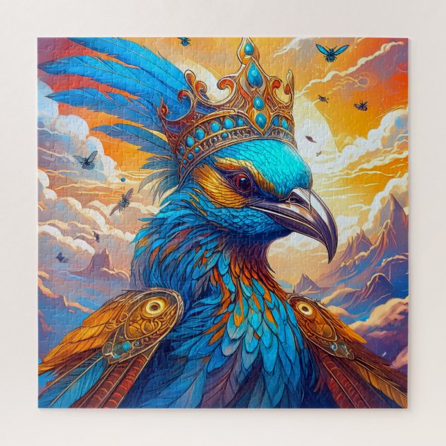 Puzzle Un oiseau couronné pour les enfants (Vertical)
