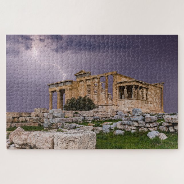 Puzzle Un orage sur l'Acropole Athènes, Grèce, Europe (Horizontal)