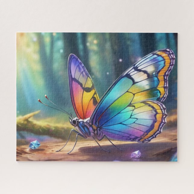 Puzzle Un papillon avec cristal transparent (Horizontal)