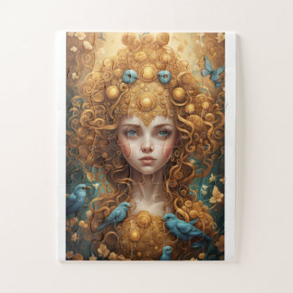 Puzzle Un personnage de conte de fées adorable dans un pa