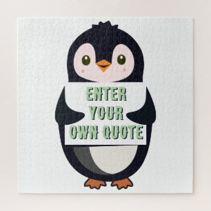Puzzle Un pingouin tenant un panneau avec un texte person