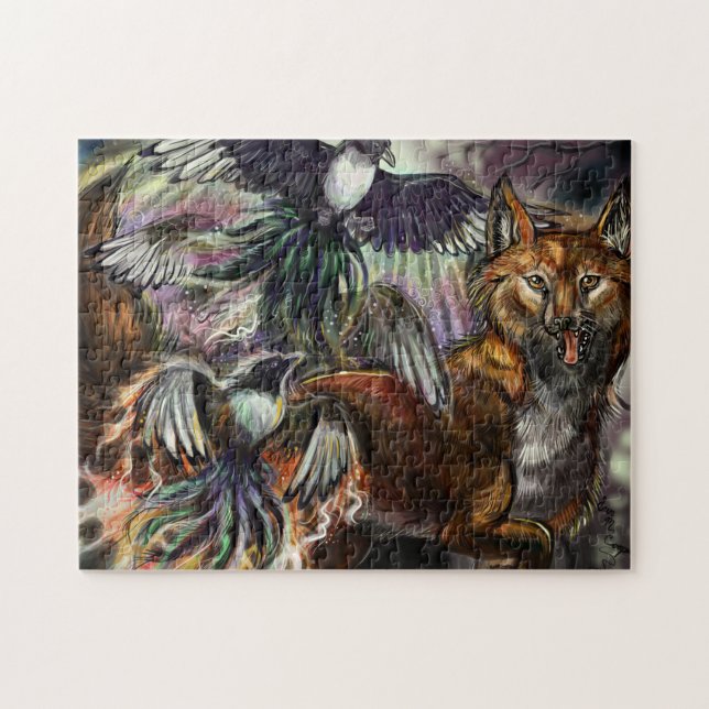 Puzzle Un pour Sorrow Magpie et Fox Digital Illustration (Horizontal)