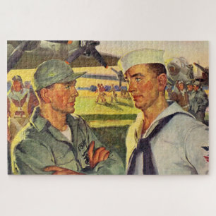Puzzle Un soldat de la Seconde Guerre mondiale rencontre