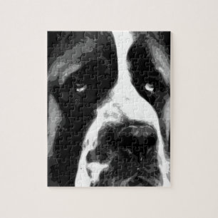 Puzzle Un St Bernard noir et blanc
