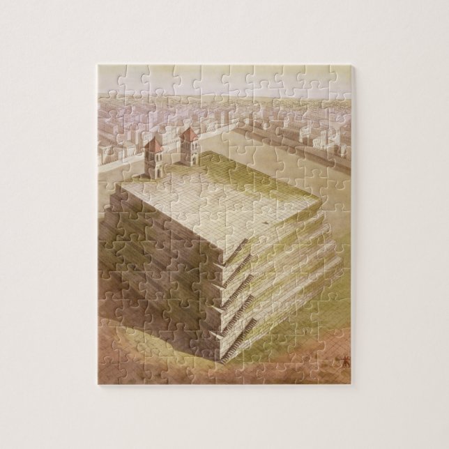 Puzzle Un Teocalli au Mexique (gravure de couleur) (Vertical)