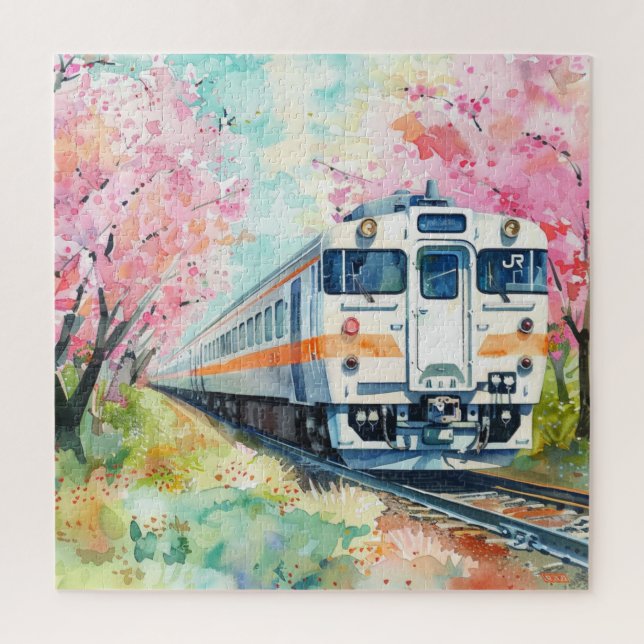 Puzzle Un train au printemps (Vertical)