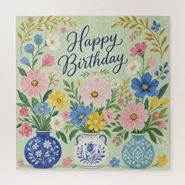 Puzzle Un Trio de Fleurs d'Anniversaire (Vertical)