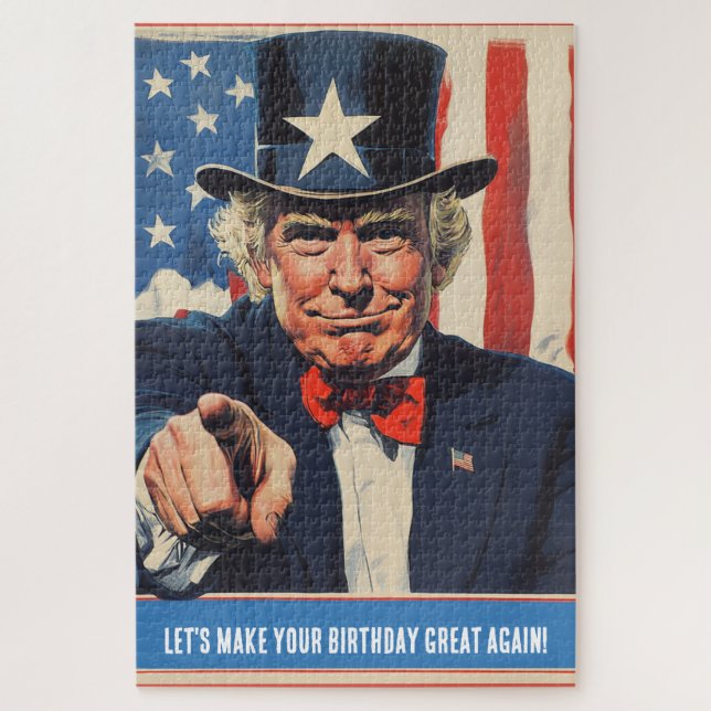 Puzzle Un Trump drôle de message pour un joyeux 50ème ann (Vertical)