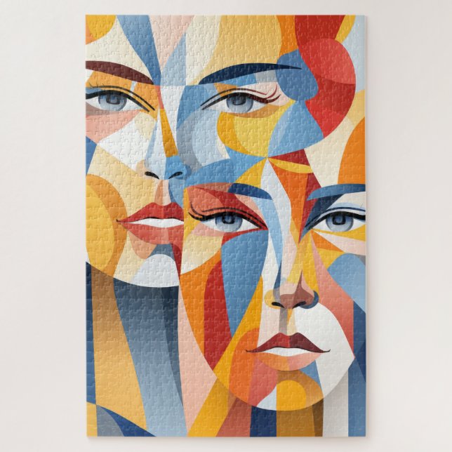 Puzzle Un visage humain abstrait vibrant (Vertical)