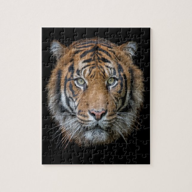 Puzzle Un visage sauvage de tigre du Bengale (Vertical)