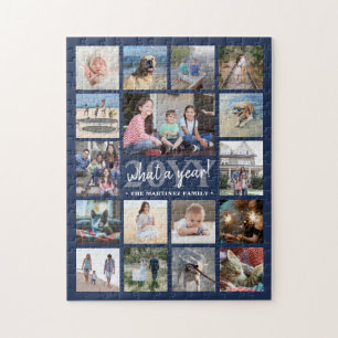 Puzzle Une année Famille Photo Collage Marine Blue Holida