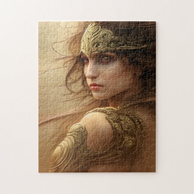 Puzzle Une belle guerrière en armure d'or (Vertical)
