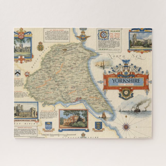 Puzzle Une carte du Yorkshire : East Riding (Horizontal)