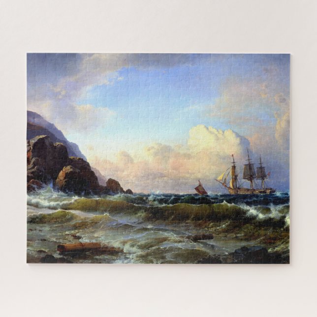 Puzzle Une côte norvégienne C.F. Sørensen 1868 (Horizontal)