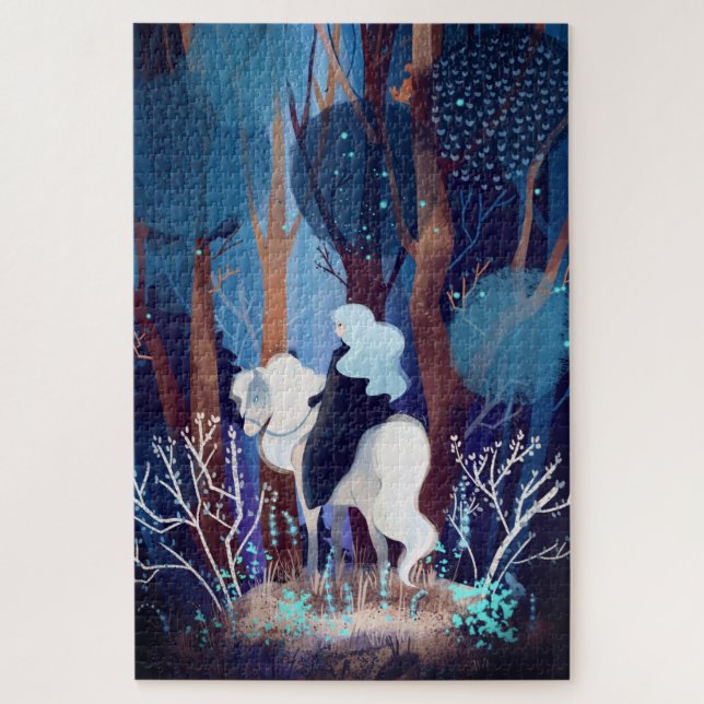 Puzzle Une dame de fée dans un cap noir (Vertical)