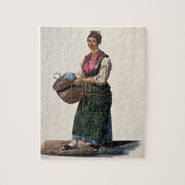 Puzzle Une femme a un chaudron de châtaignes bouillies da (Vertical)
