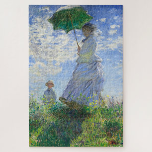 Puzzle Une femme avec un parasol, Madame Monet et son fil