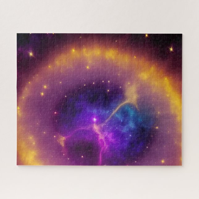 Puzzle Une figure mystique violette émerge du Cosmos (Horizontal)