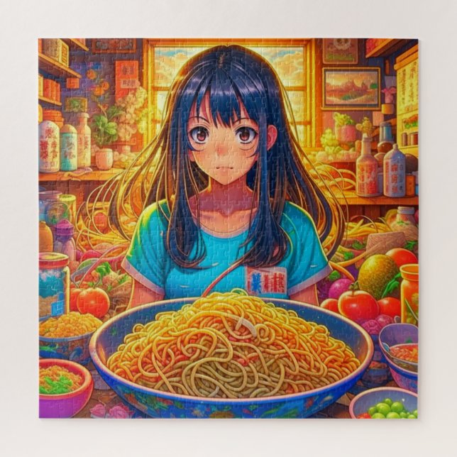 Puzzle Une fille et son Ramen Anime (Vertical)