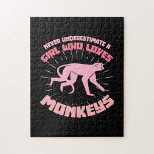 Puzzle Une fille qui aime les singes