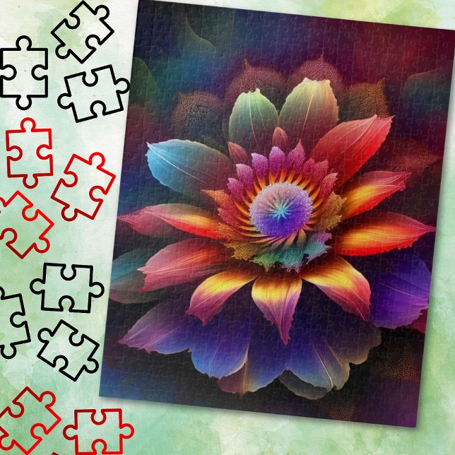 Puzzle Une Fleur Abstraite colorée (Colorful Fantasy Flower)