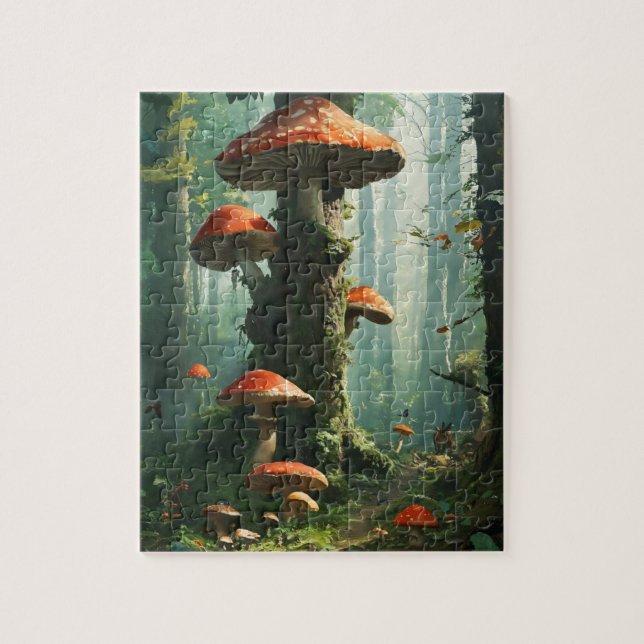 Puzzle une forêt magique, champignons, une forêt mystique (Vertical)