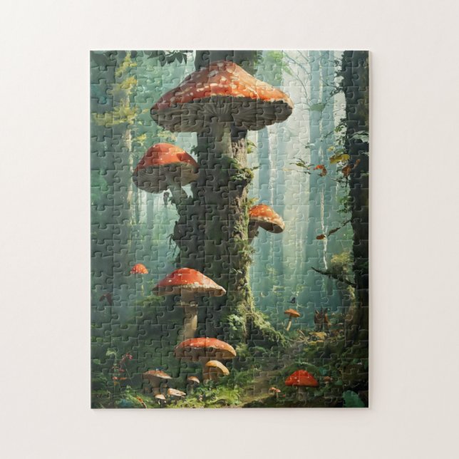 Puzzle une forêt magique, champignons, une forêt mystique (Vertical)