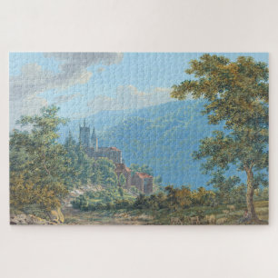 Puzzle Une forteresse dans un paysage de montagne à Sunri