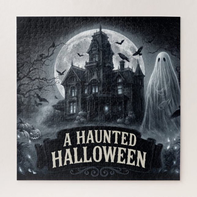Puzzle Une illustration gothique vintage d'Halloween hant (Vertical)