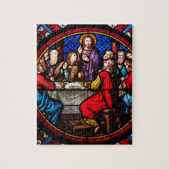 Puzzle Une image en verre souillé du dernier dîner (Vertical)