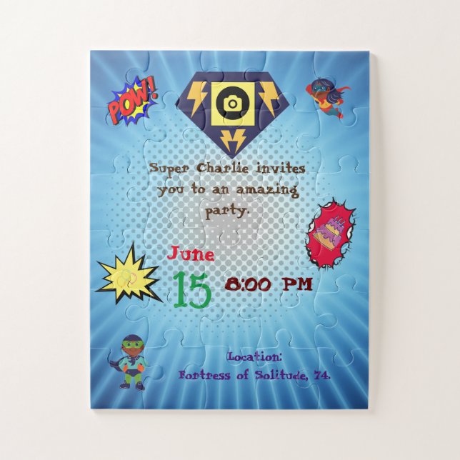 Puzzle Une invitation d'anniversaire en forme de puzzle. (Vertical)