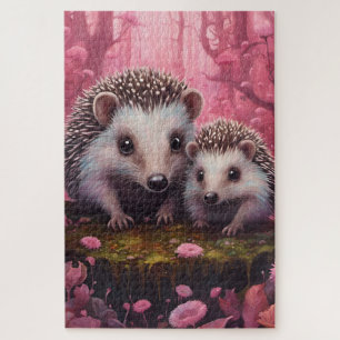 Puzzle Une maman hérisson et son petit