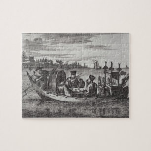 Puzzle Une mandarine riche dinant dans un bateau,