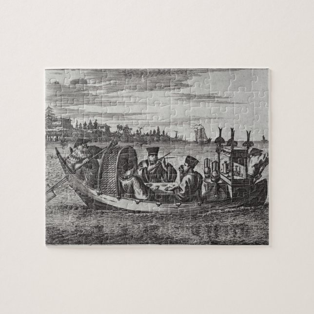 Puzzle Une mandarine riche dinant dans un bateau, (Horizontal)