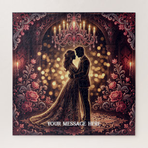 Puzzle Une mariée et un marié en silhouette dans une étre