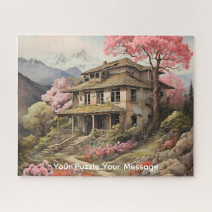 Puzzle Une œuvre d'art à l'aquarelle de montagne abandonn