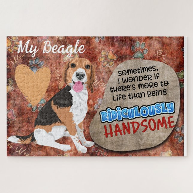 Puzzle Une pensée hilarante de votre Beagle (Horizontal)