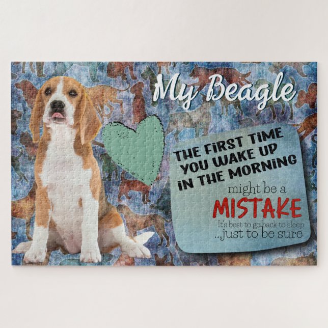 Puzzle Une pensée hilarante de votre Beagle (Horizontal)