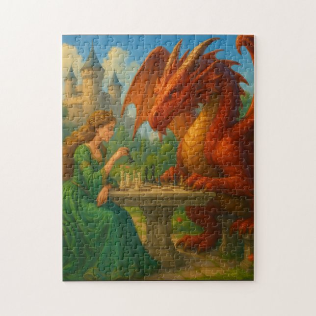 Puzzle Une princesse jouant aux échecs avec un art imagin (Vertical)